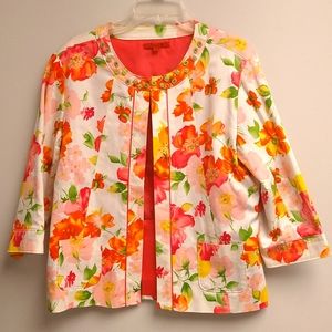Floral sleeved cape jacket